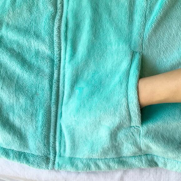 Made for Life Women Cozy Jacket Plus size 3X Full Zip Brushed Fleece Bright Blue - Picture 8 of 10